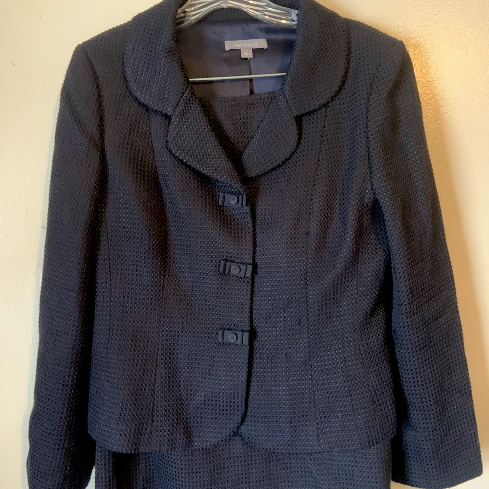 Charcoal grey Ann Taylor vintage skirt suit